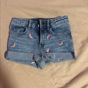 GAP Blue Jean Shorts with Watermelon Embroidery